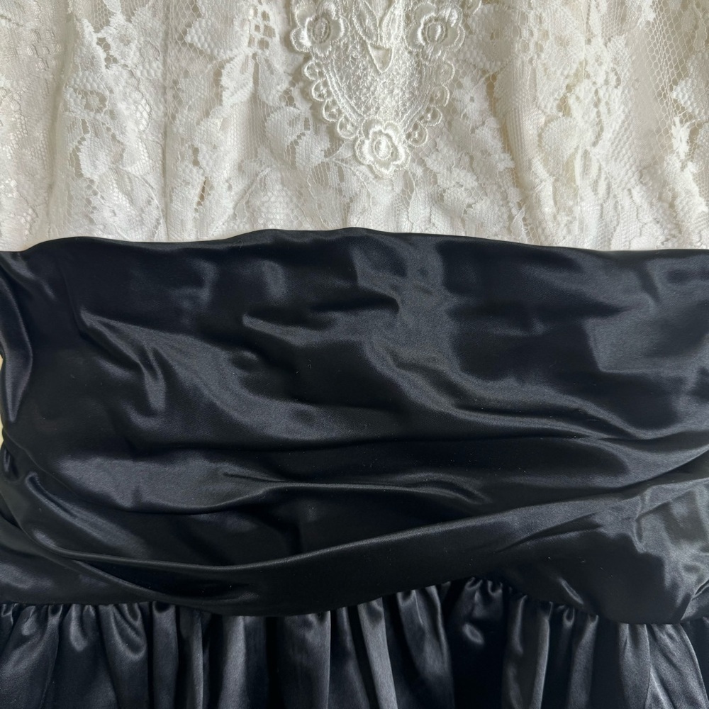 Scott McClintock 80s Victorian Lace Satin Dress Sz 8 - Picture 8 of 15